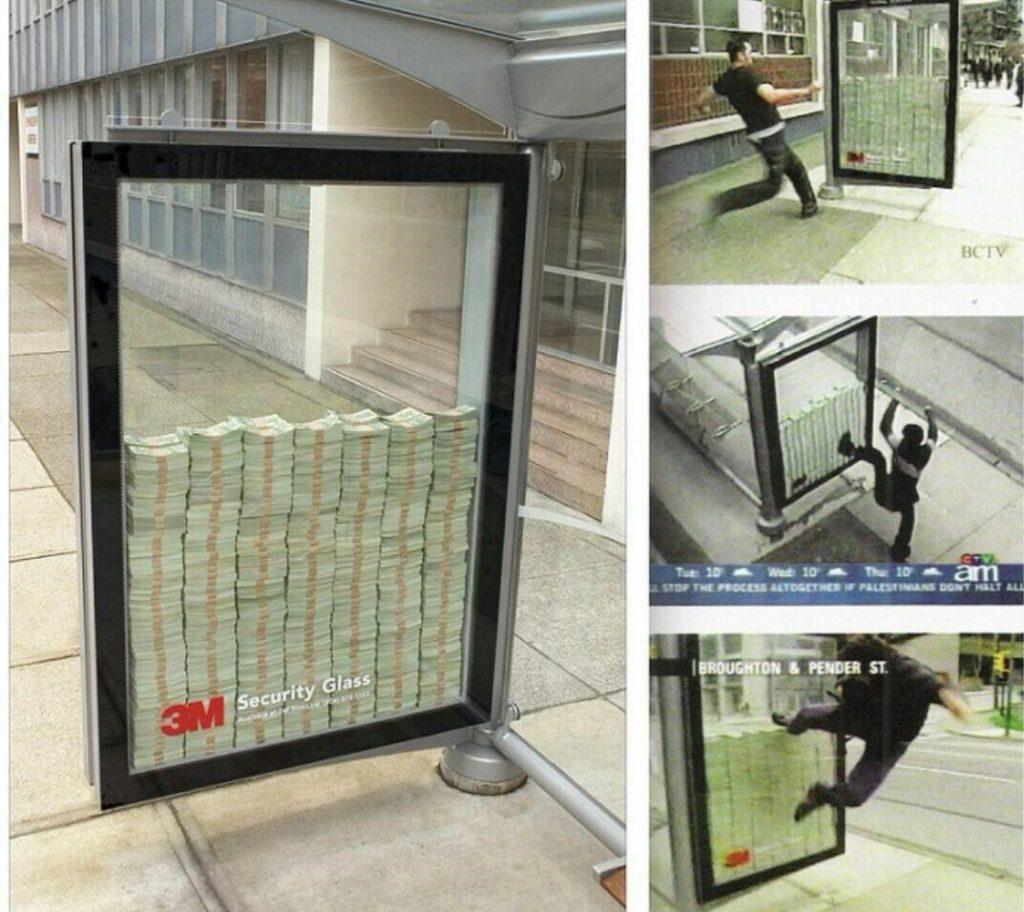 تبلیغ شیشه نشکن