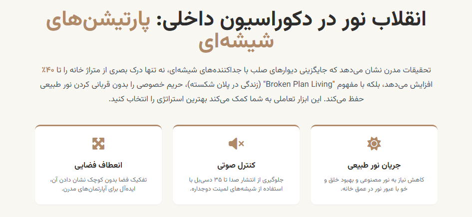 انقلاب نور در دکوراسیون داخلی: پارتیشن‌های شیشه‌ای
