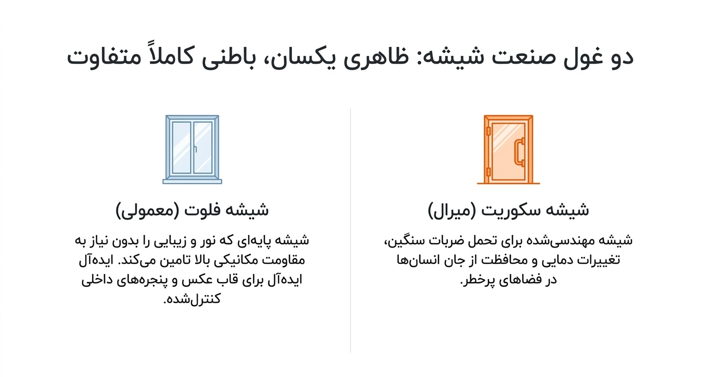 مقایسه شیشه سکوریت و معمولی
