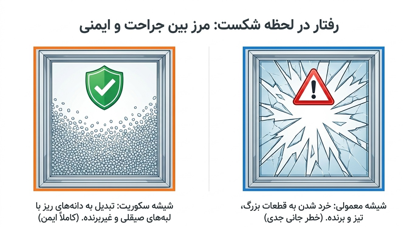 ایمنی شیشه سکوریت در برابر جراحت