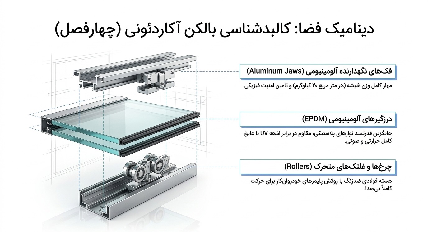 سیستم شیشه بالکنی آکاردئونی و تاشو
