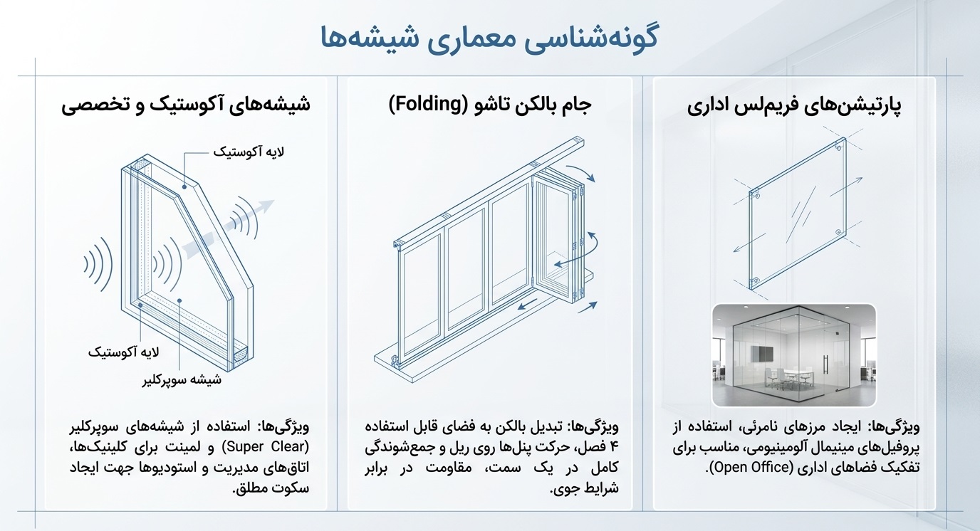 گونه شناسی معماری شیشه های سکوریت