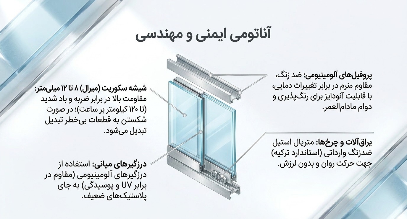 آناتومی ایمنی و مهندسی شیشه سکوریت بالکنی