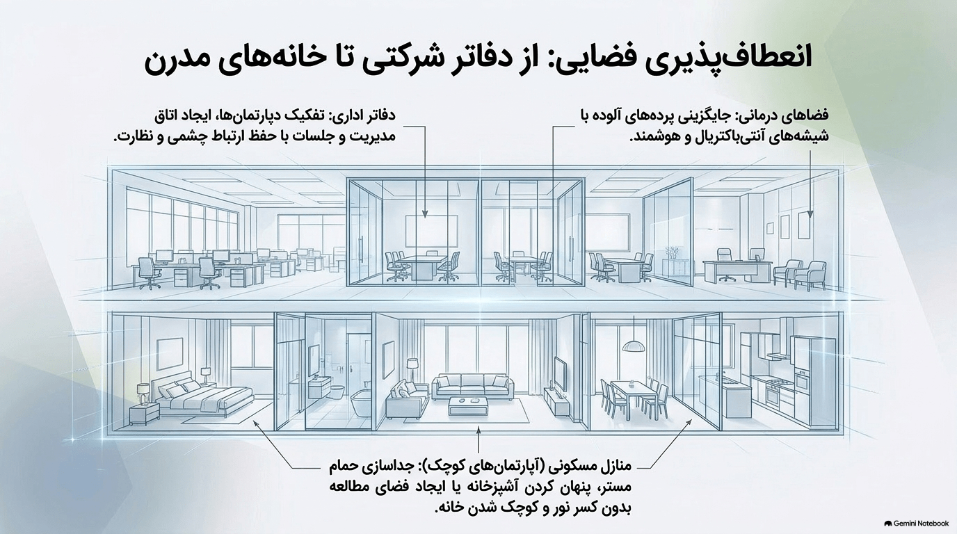 طراحی داخلی با پارتیشن اداری