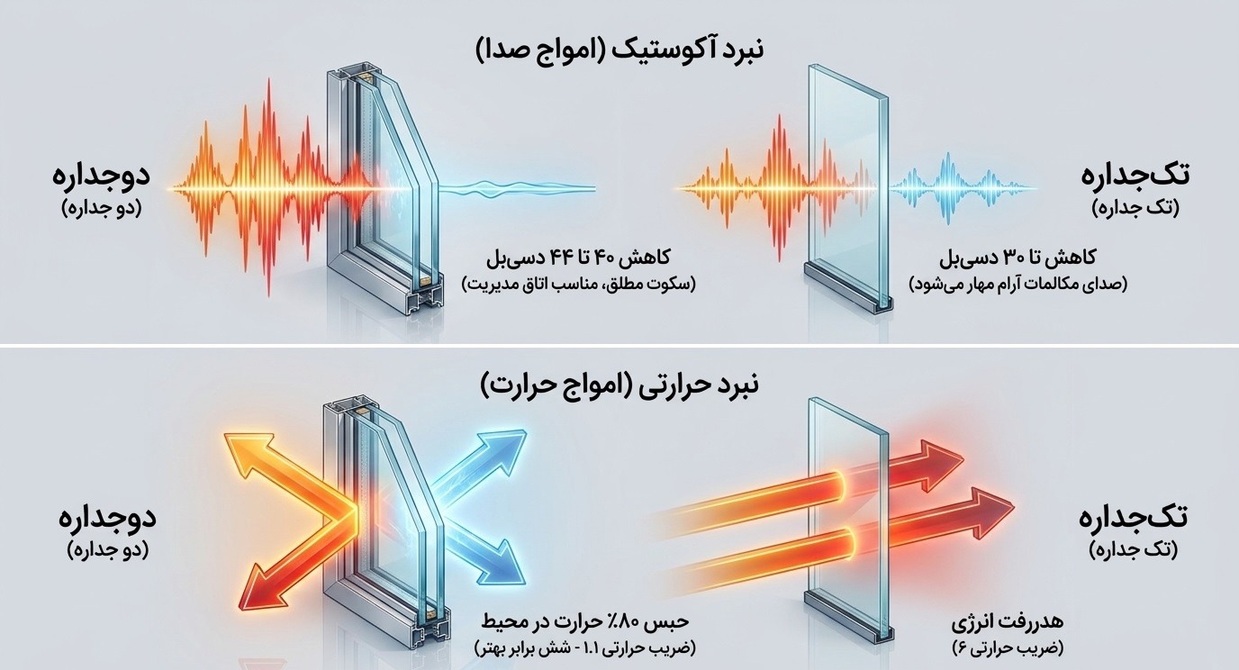 نبرد آکوستیک و عایق صدا در پارتیشن شیشه ای