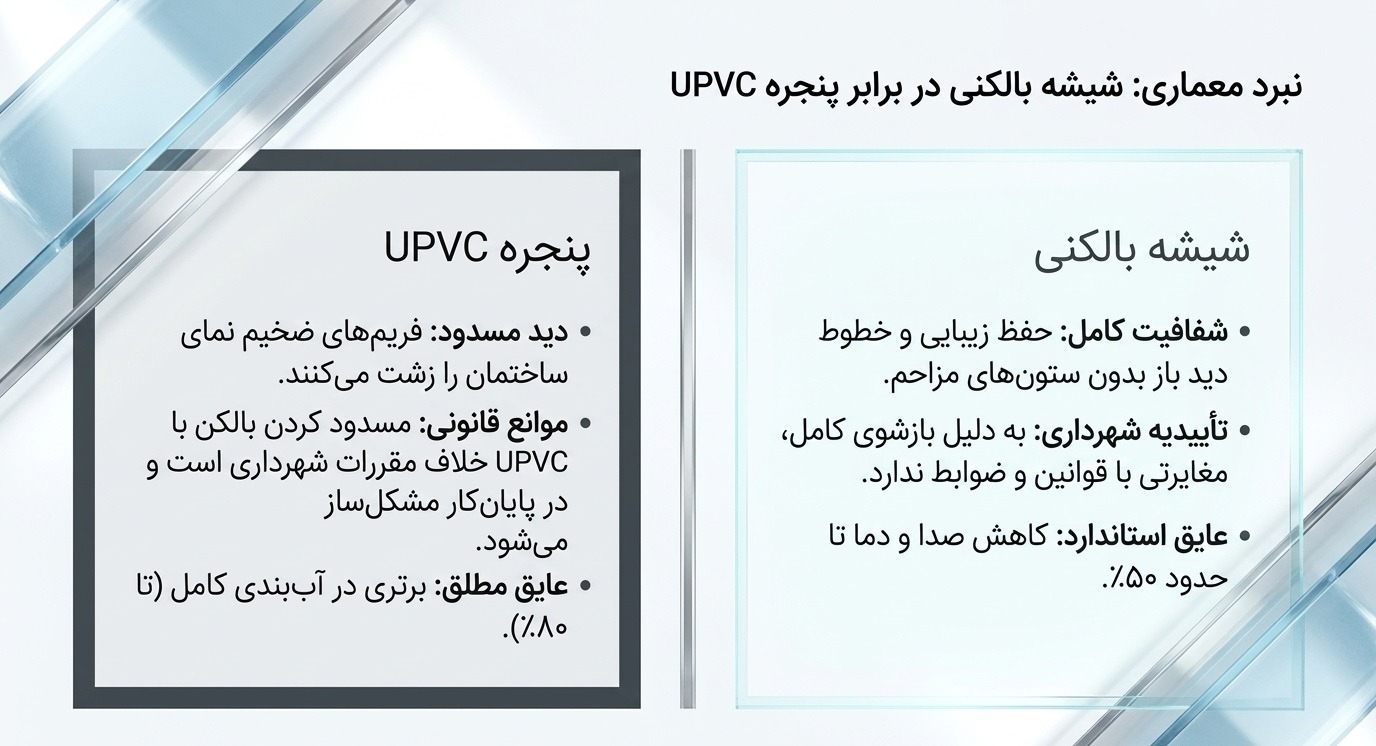 مقایسه معماری شیشه بالکنی در برابر پنجره دوجداره