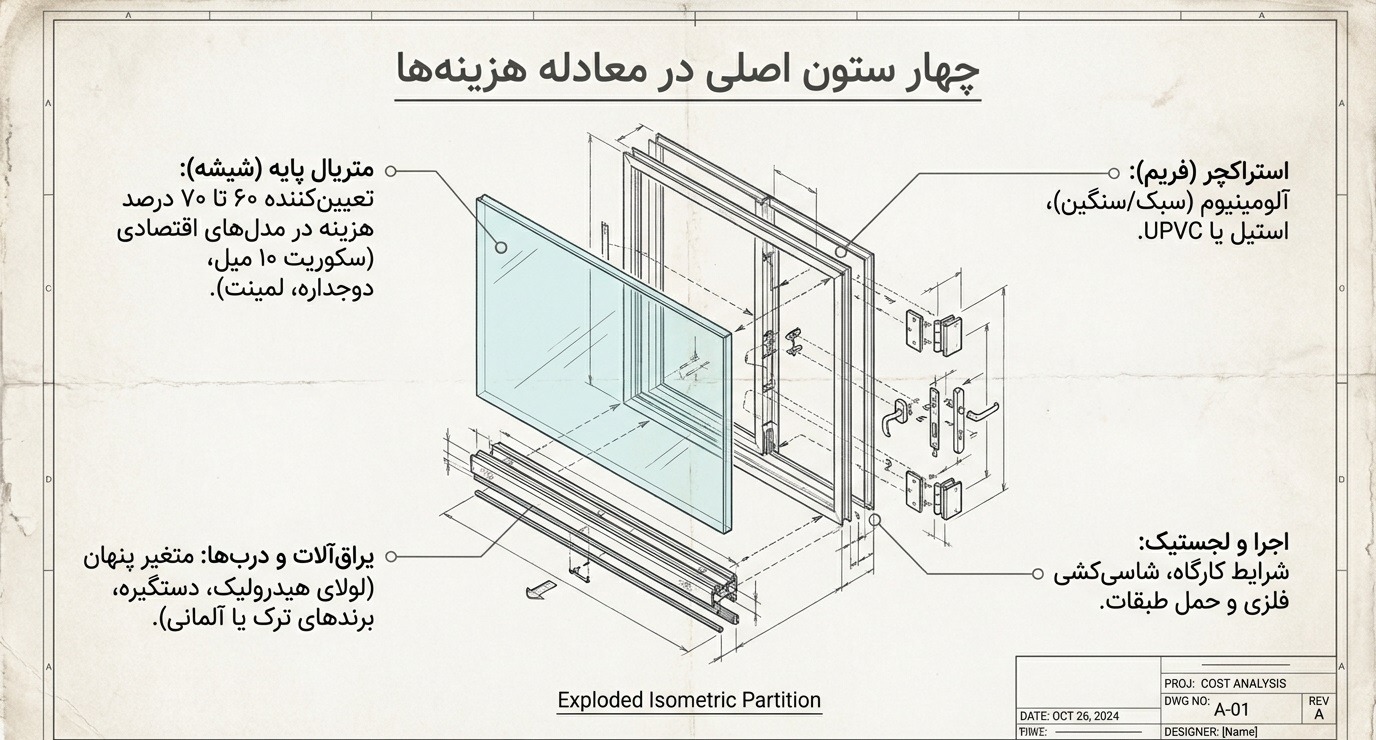 عوامل موثر بر قیمت اجرای پارتیشن شیشهای