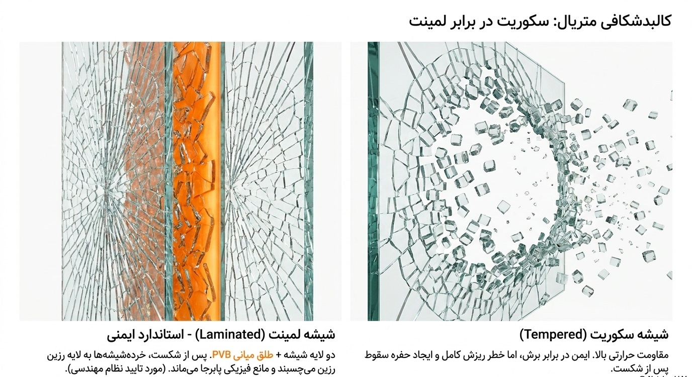 کالبدشکافی متریال، سکوریت در برابر شیشه